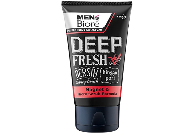 Mens Biore Double Scrub Facial Foam Deep Fresh, produk scrub wajah pria