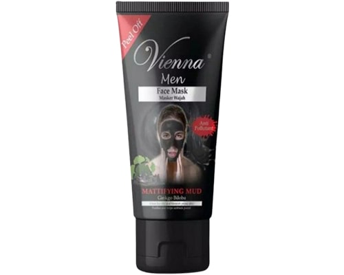 Vienna Men Face Mask Peel Off Black Mud, Masker Wajah Pria Untuk Kulit Kering