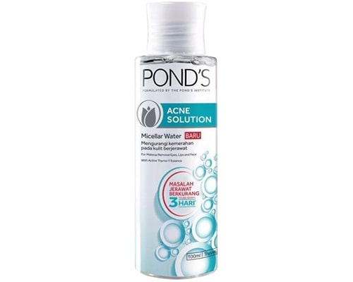 Micellar Water Non Alkohol Untuk Kulit Berminyak dan Berjerawat, Pond's Acne Solution Micellar Water